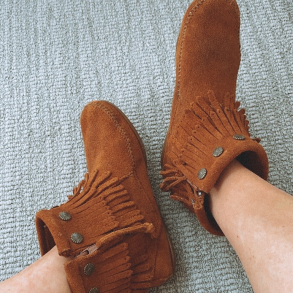 Minnetonka Double Fringe Side Zip Boot - image 3